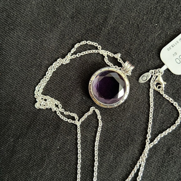 NWT Pandora Purple Faceted Floating Locket Necklace - Picture 6 of 7